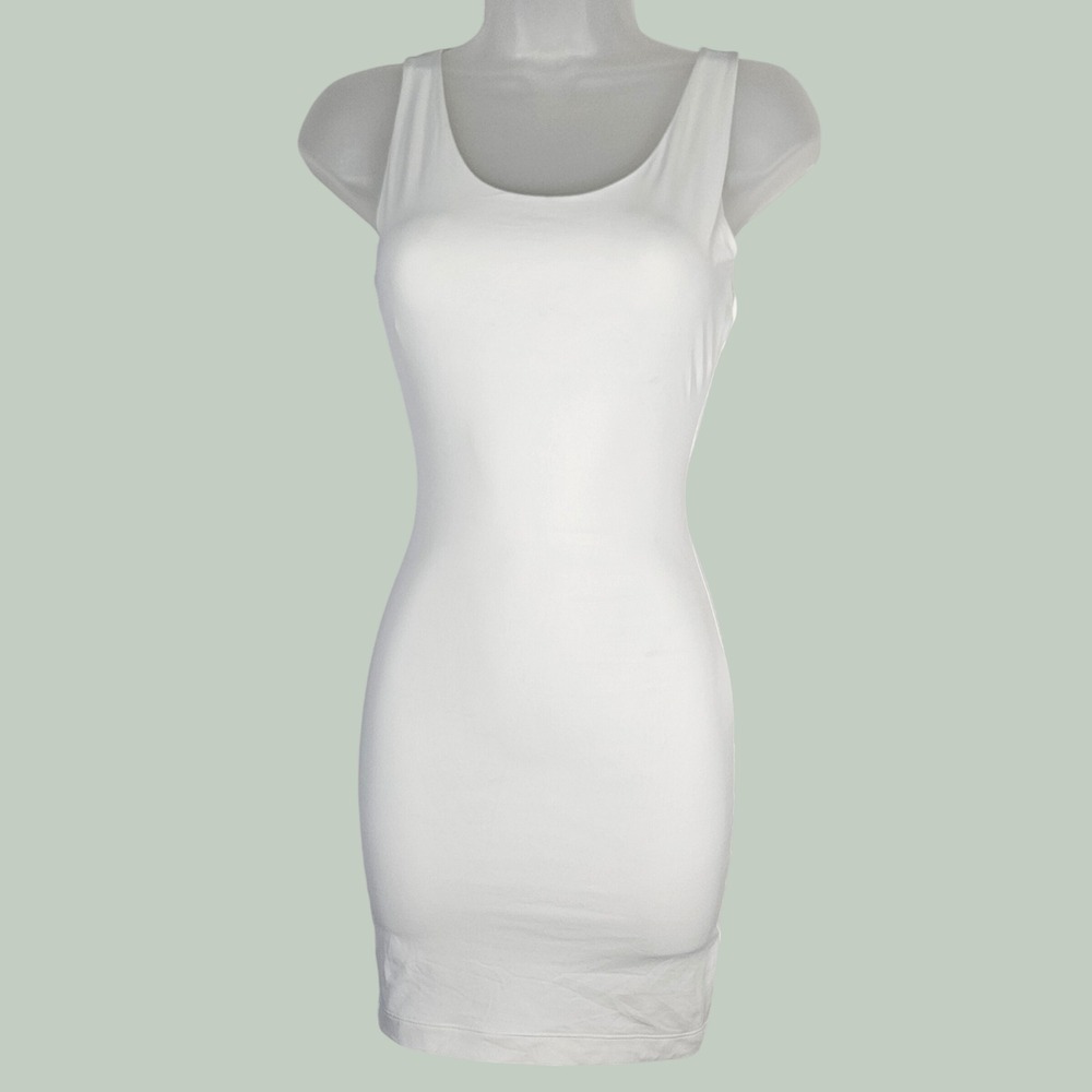 Assets by Spanx Dress Womens S White Tank Bodycon Shapewear Mini Slip Minimalist